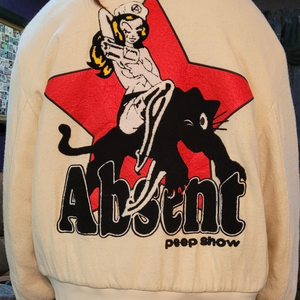Peep Show Cream Bomber Jacket